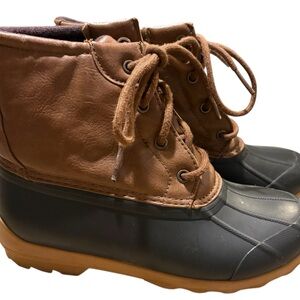 Sperry Kids Port Ducks Boots Lace Up Weatherproof - Size 2M